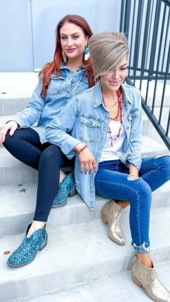 The ZigZag Stripe TOPS & TUNICS In My Favor Denim Top