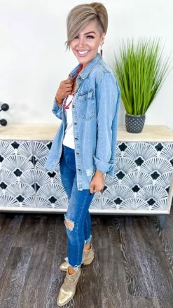 The ZigZag Stripe TOPS & TUNICS In My Favor Denim Top