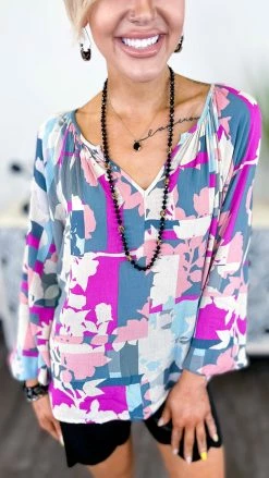 Emily Wonder TOPS & TUNICS Intriguing Conversation Top