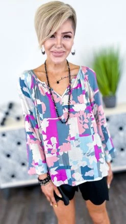 Emily Wonder TOPS & TUNICS Intriguing Conversation Top