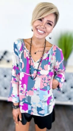 Emily Wonder TOPS & TUNICS Intriguing Conversation Top