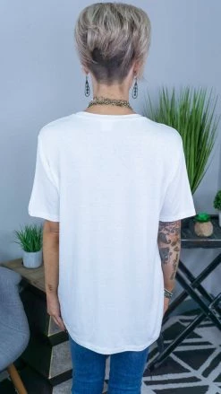 The ZigZag Stripe Ivory Boyfriend Tee