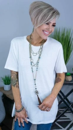 The ZigZag Stripe Ivory Boyfriend Tee