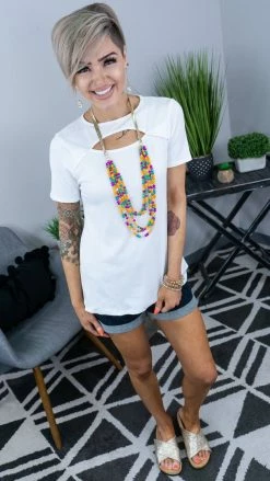 The ZigZag Stripe Ivory Fashion Update Top [ NO RETURNS ]