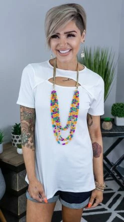 The ZigZag Stripe Ivory Fashion Update Top [ NO RETURNS ]