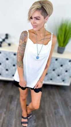 The ZigZag Stripe Ivory Glam Gal Tank