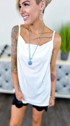 The ZigZag Stripe Ivory Glam Gal Tank