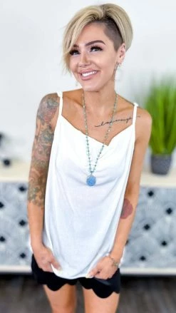 The ZigZag Stripe Ivory Glam Gal Tank