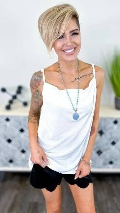 The ZigZag Stripe Ivory Glam Gal Tank