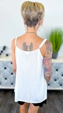 The ZigZag Stripe Ivory Glam Gal Tank