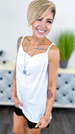 The ZigZag Stripe Ivory Glam Gal Tank