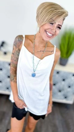 The ZigZag Stripe Ivory Glam Gal Tank