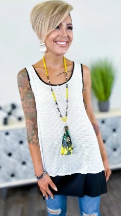 The ZigZag Stripe TOPS & TUNICS Ivory Good Timing Top [NO RETURNS]