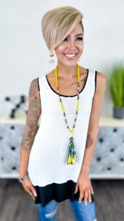 The ZigZag Stripe TOPS & TUNICS Ivory Good Timing Top [NO RETURNS]