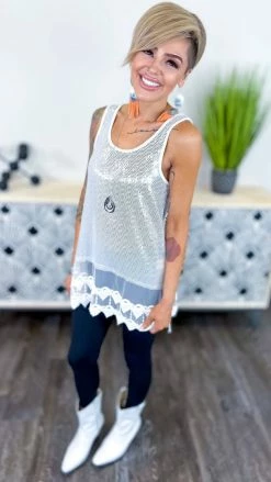 Origami Ivory Joyful Glow Tank TOPS & TUNICS