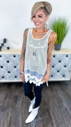 Origami Ivory Joyful Glow Tank TOPS & TUNICS