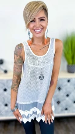 Origami Ivory Joyful Glow Tank TOPS & TUNICS