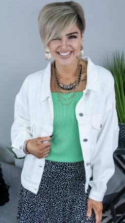 Andree OUTERWEAR Ivory Kacee Denim Jacket