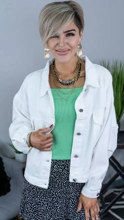 Andree OUTERWEAR Ivory Kacee Denim Jacket