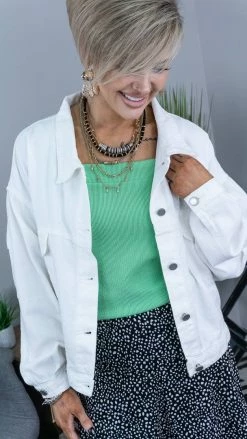 Andree OUTERWEAR Ivory Kacee Denim Jacket