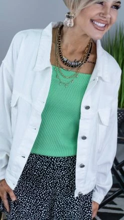 Andree OUTERWEAR Ivory Kacee Denim Jacket