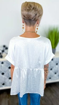 The ZigZag Stripe Ivory Leopard City Sleek Top TOPS & TUNICS