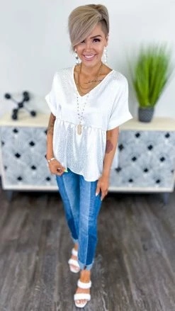 The ZigZag Stripe Ivory Leopard City Sleek Top TOPS & TUNICS