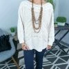 Davi & Dani Ivory Minimalist Sweater [NO RETURNS] TOPS & TUNICS