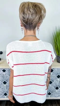 The ZigZag Stripe Ivory Miss Popular Top TOPS & TUNICS