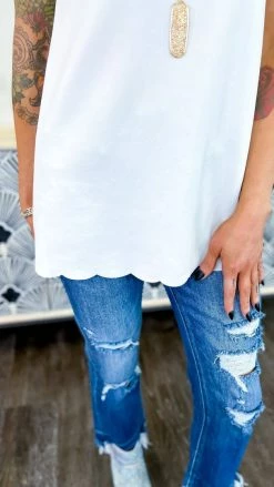 The ZigZag Stripe TOPS & TUNICS Ivory Modern Ideas Tank