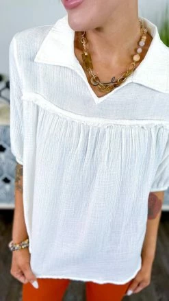 The ZigZag Stripe TOPS & TUNICS Ivory Noteworthy Style Top