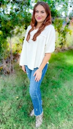 The ZigZag Stripe TOPS & TUNICS Ivory Noteworthy Style Top