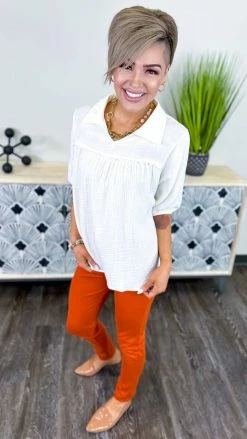 The ZigZag Stripe TOPS & TUNICS Ivory Noteworthy Style Top