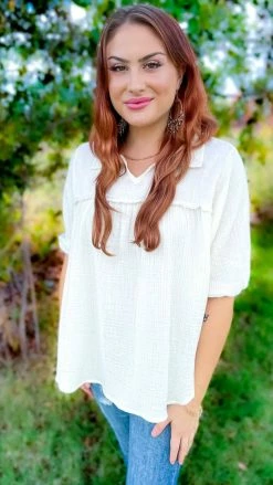 The ZigZag Stripe TOPS & TUNICS Ivory Noteworthy Style Top