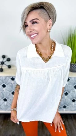 The ZigZag Stripe TOPS & TUNICS Ivory Noteworthy Style Top