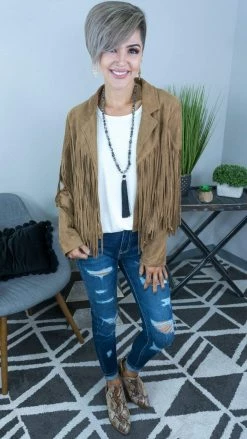 The ZigZag Stripe Ivory Ribbed Right On Time Tank TOPS & TUNICS