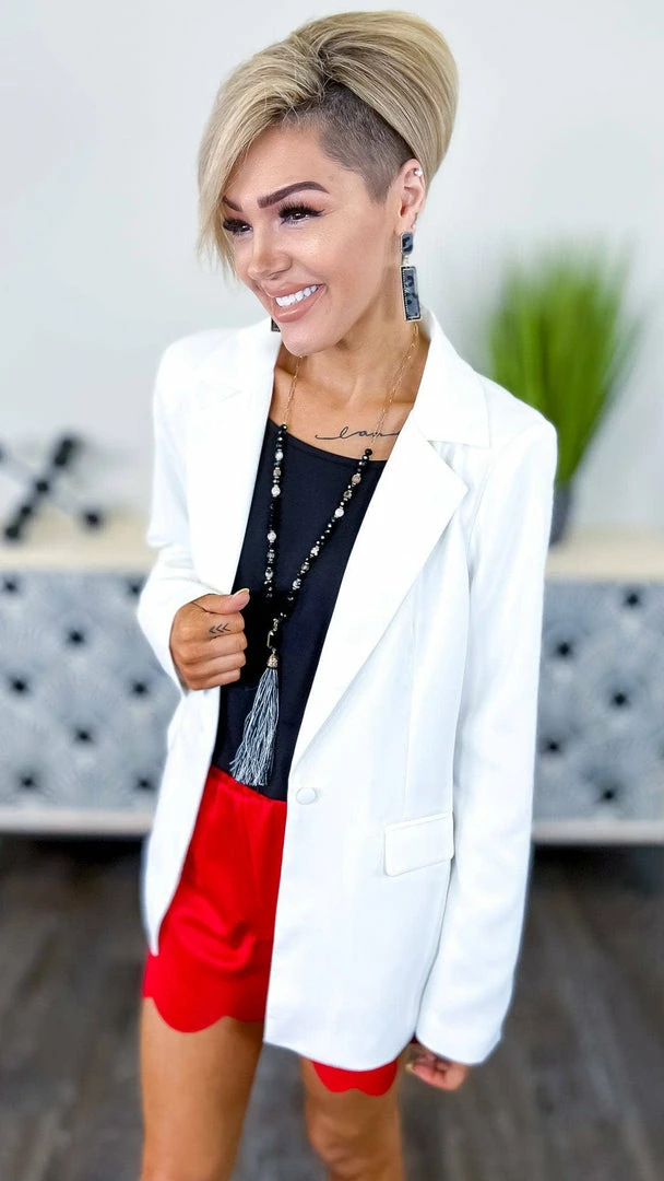 Andree Ivory Sleek Edge Blazer OUTERWEAR