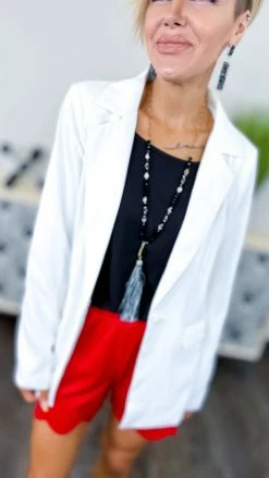 Andree Ivory Sleek Edge Blazer OUTERWEAR