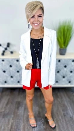 Andree Ivory Sleek Edge Blazer OUTERWEAR