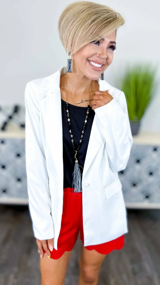 Andree Ivory Sleek Edge Blazer OUTERWEAR