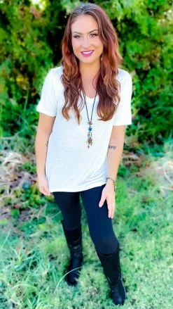 The ZigZag Stripe Ivory Slub Boyfriend Tee