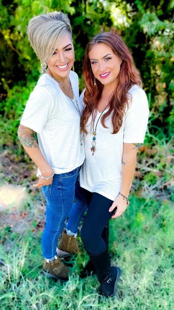 The ZigZag Stripe Ivory Slub Boyfriend Tee