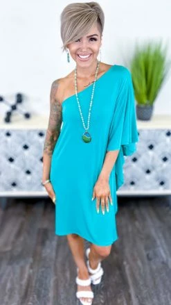 The ZigZag Stripe Jade Reserved Party Dress DRESSES