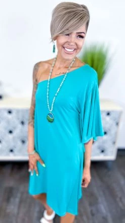 The ZigZag Stripe Jade Reserved Party Dress DRESSES