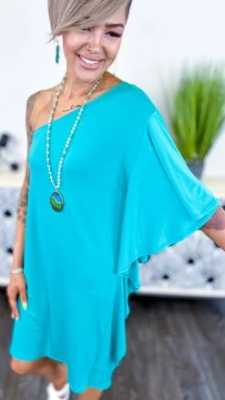 The ZigZag Stripe Jade Reserved Party Dress DRESSES