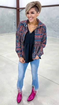 Savanna Jane Shackets Kickin' It Black Shacket