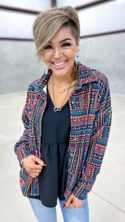 Savanna Jane Shackets Kickin' It Black Shacket