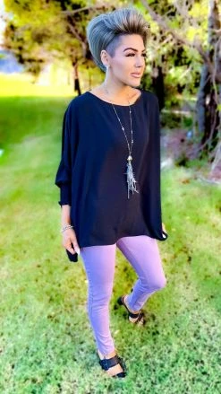 The ZigZag Stripe Lavender Skinny Ponte Pants BOTTOMS