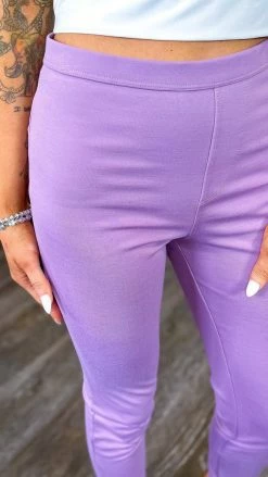 The ZigZag Stripe Lavender Skinny Ponte Pants BOTTOMS