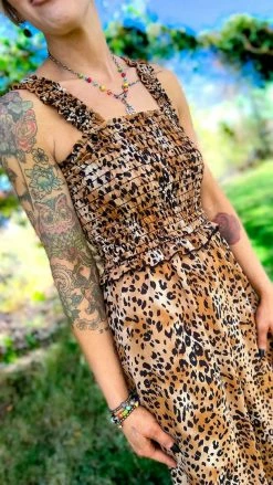 The ZigZag Stripe JUMPSUITS & ROMPERS Leopard Dinner Date Jumpsuit